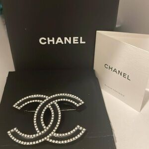 Chanel Silver Crystal Emblem